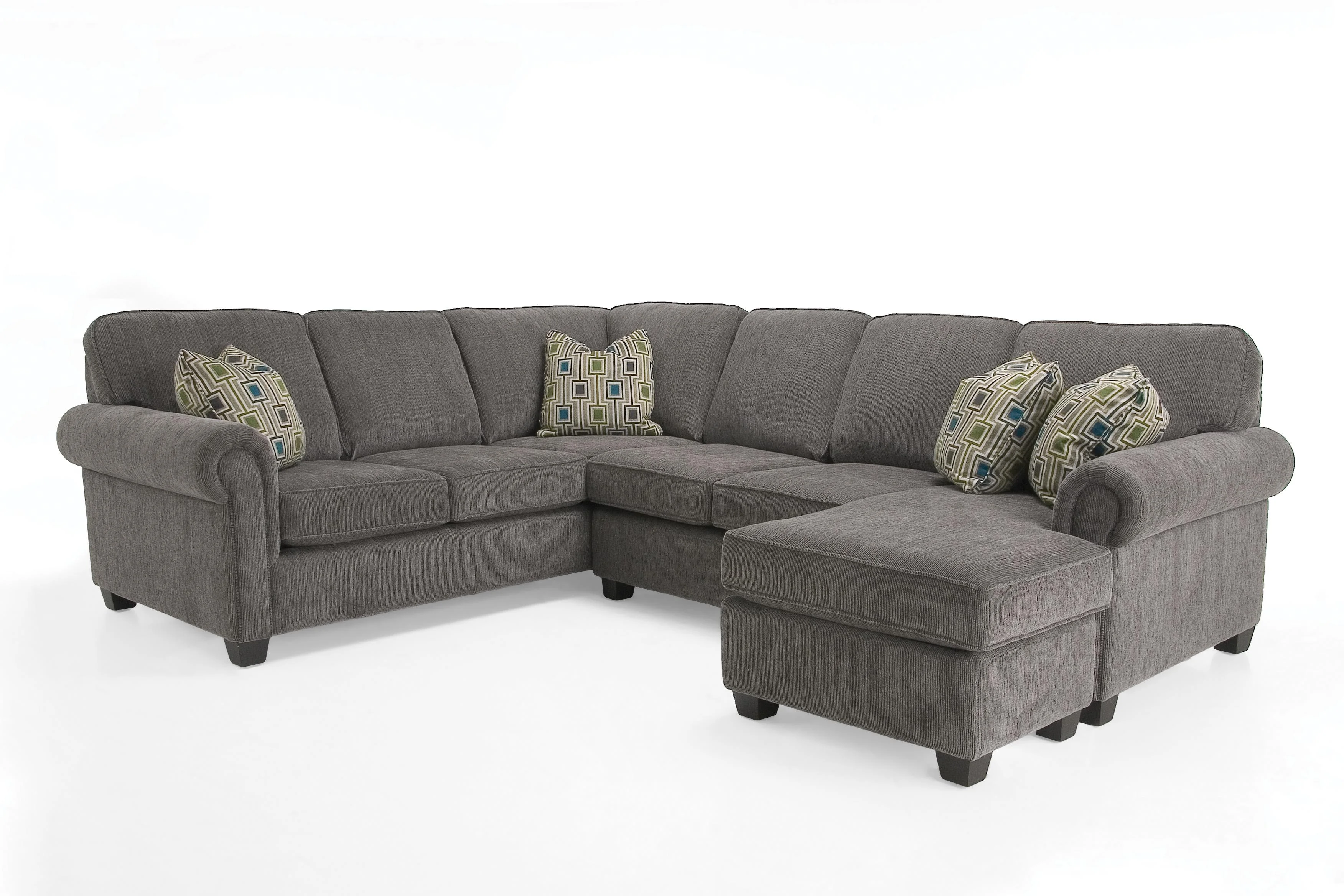DecorRest 2006 Sectional 2017+2012Grey Transitional Sectional Sofa